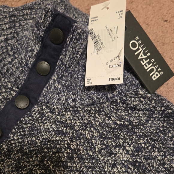 *NWT* Buffalo David Bitton Navy Sweater w/Fleece Interior - Picture 2 of 5